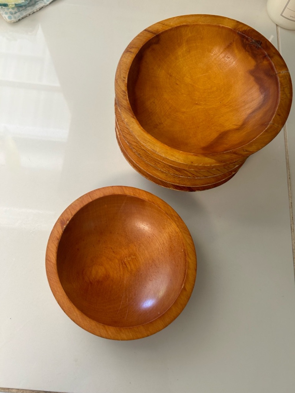 set of 6 small baribo craft wooden bowls